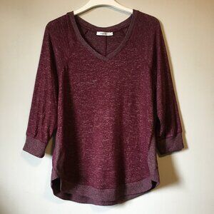 Ricki's Y2K Marled Maroon Rayon Knit Pullover Sweater Size Small